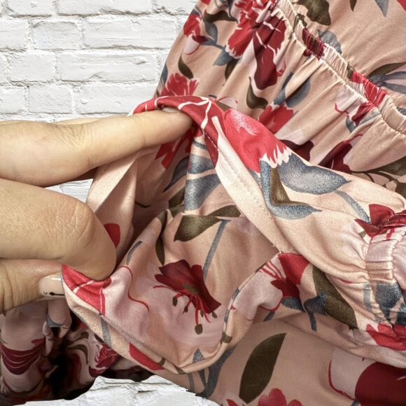 Size 3X Ritera Pockets Button Up Floral Polo Neck Shirred Midi Dress NWT - Picture 6 of 10